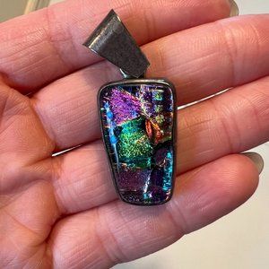 Black & Multicolor Moonstone Pendant